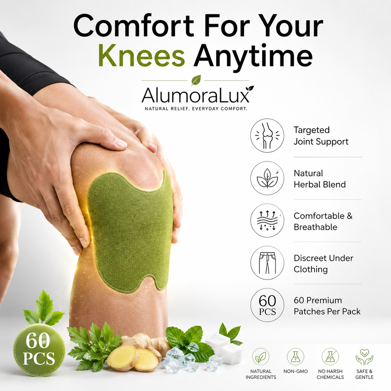 Herbal Knee Relief Patches (80Pcs)